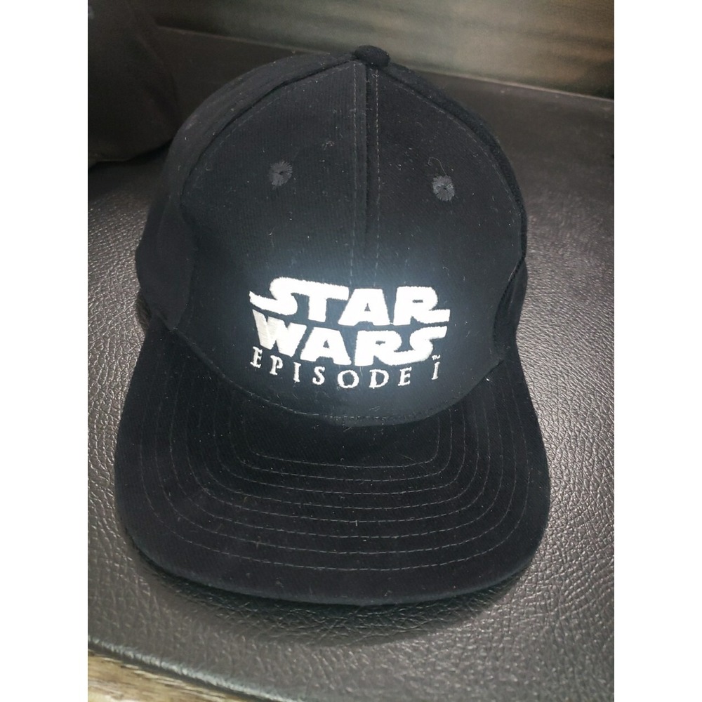 Deadstock PROMO VTG Star Wars Episode 1 Black Snapback Hat Cap Embroidered Logo